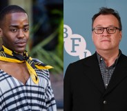 Ncuti Gatwa (L) and Russell T Davies (R) as Davies teases new Doctor Who season.