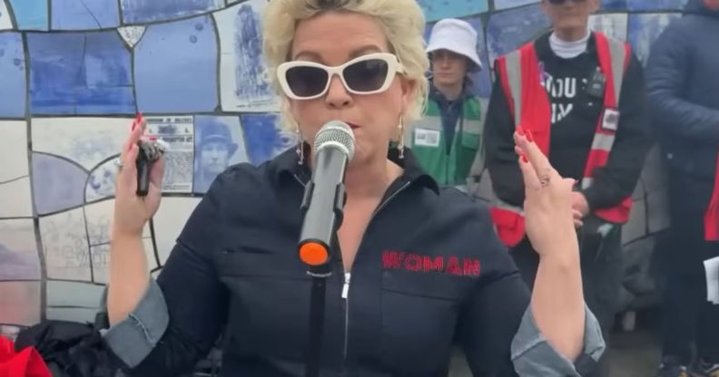 Posie Parker at a Let Women Speak rally.