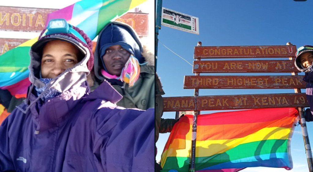 Twitter user @Juelz_Loverl has vowed to place the Pride flag at summit of Mount Kenya, again, after it was torn down by elders. (@Juelz_Loverl/Twitter)