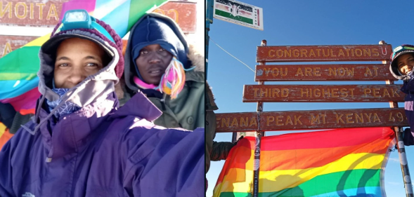 Twitter user @Juelz_Loverl has vowed to place the Pride flag at summit of Mount Kenya, again, after it was torn down by elders. (@Juelz_Loverl/Twitter)