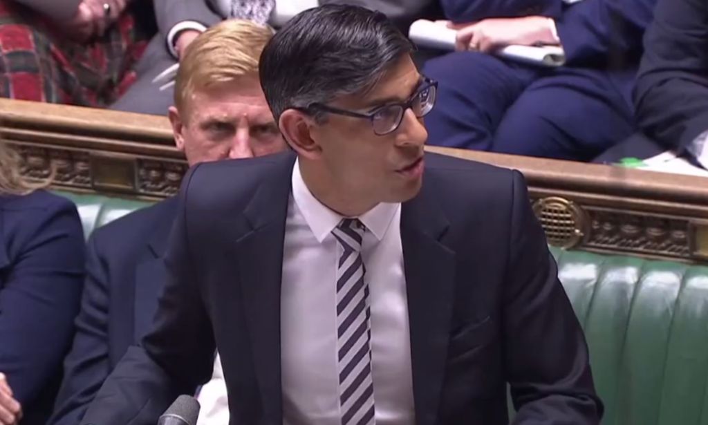 Rishi Sunak during a session of prime minister questions