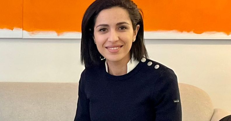 Sarah El Haïry posing for a photo.