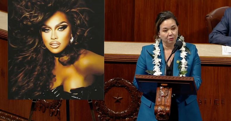 Politician Jill Tokuda gives Sasha Colby a shoutout in the US House of Representatives.