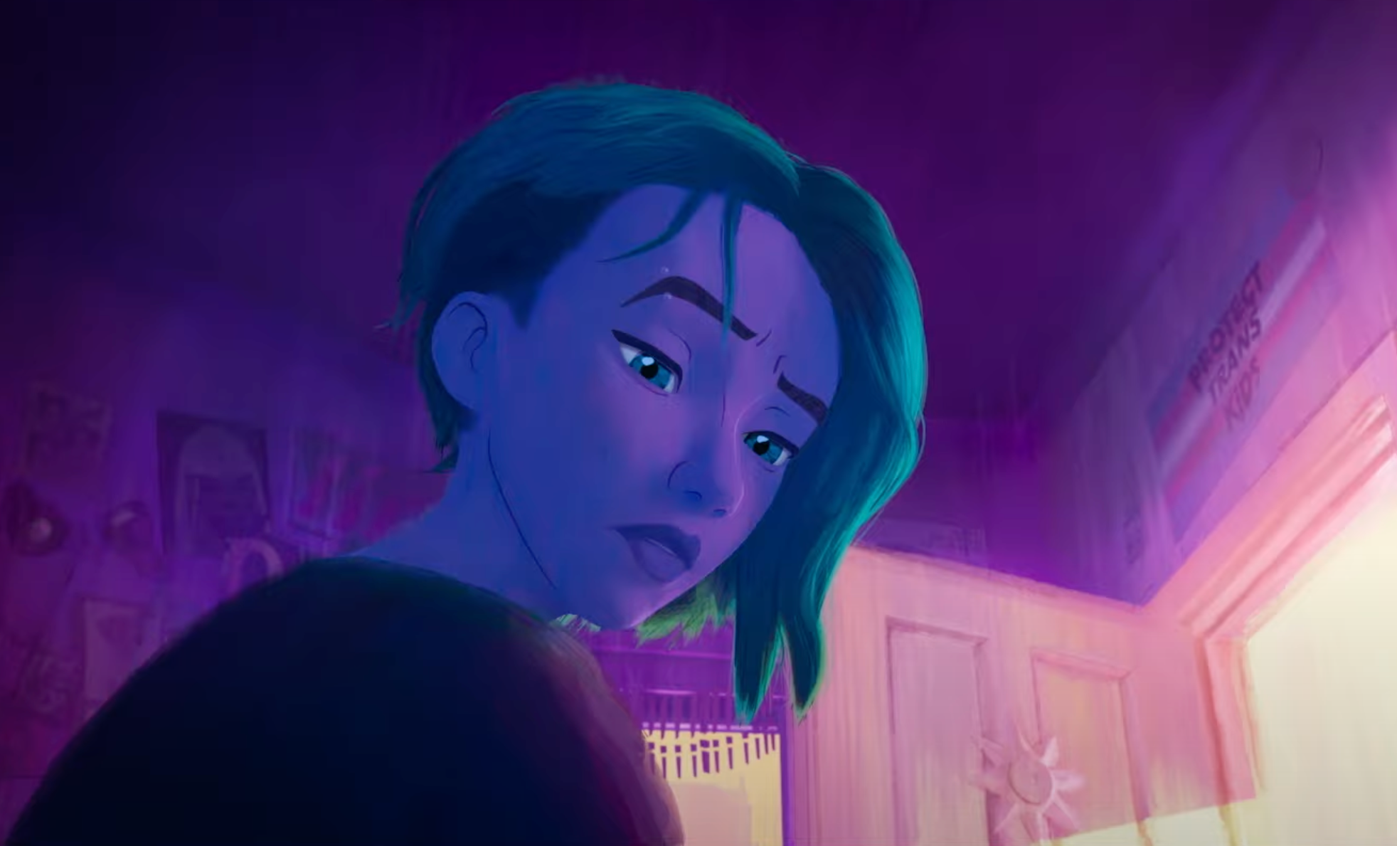 Across the Spider-Verse includes a 'Protect Trans Kids' poster