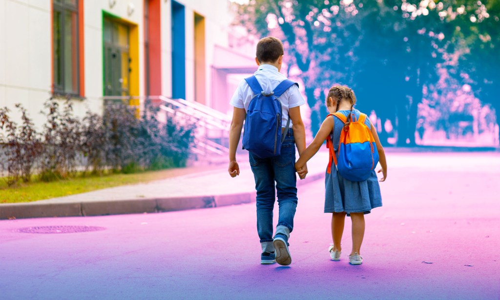 trans kids walking to school