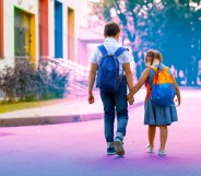 trans kids walking to school