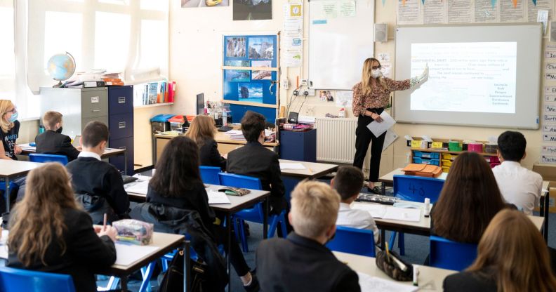 A classroom in the UK