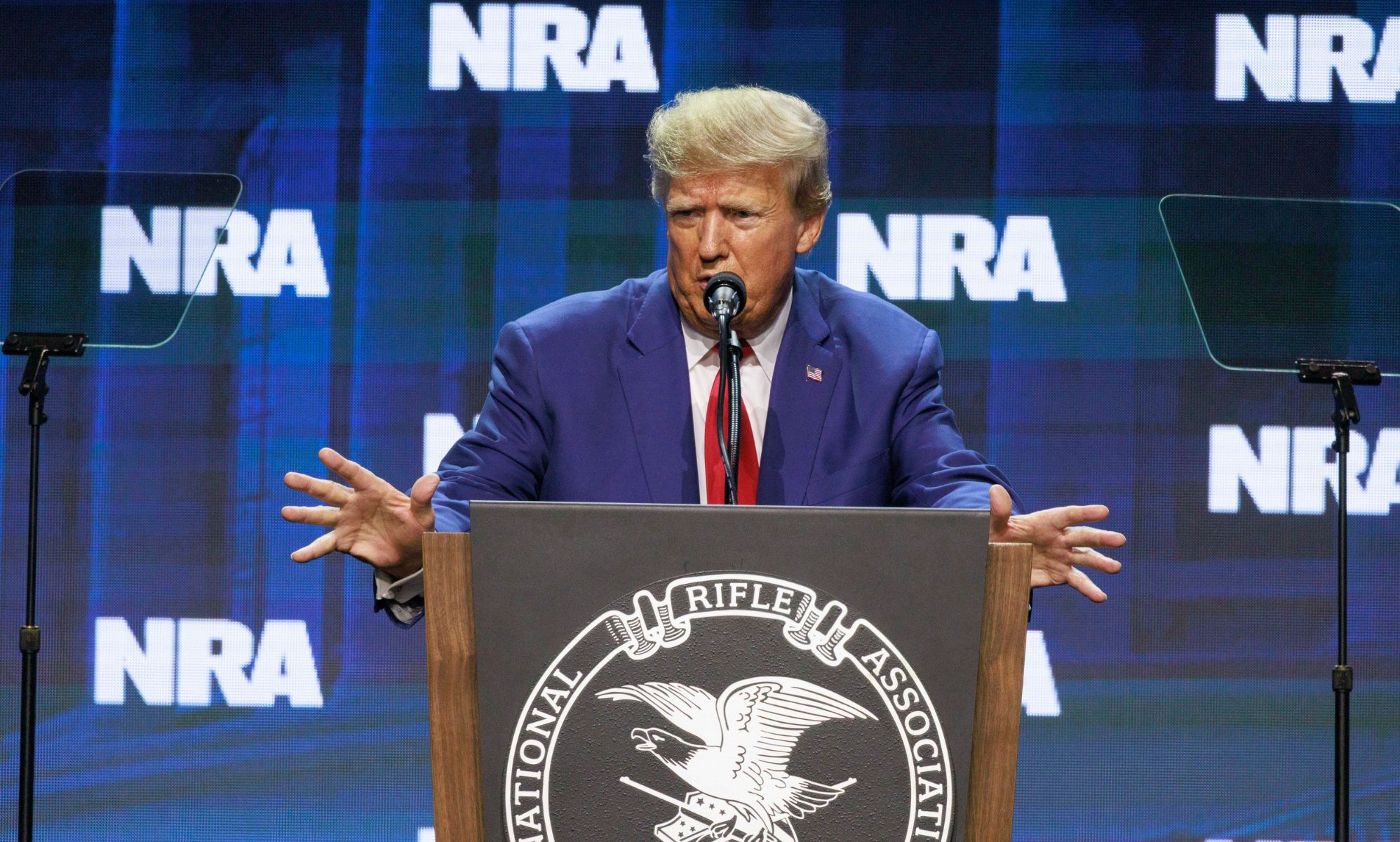 Donald Trump targets gender-affirming healthcare in NRA speech Donald Trump targets gender-affirming healthcare in NRA speech