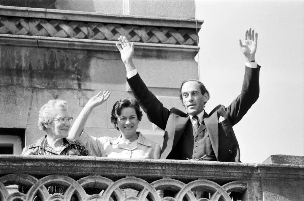 A jubilant Jeremy Thorpe and his wife Marion after his acquittal at the Old Bailey from the charge of inciting to murder. 