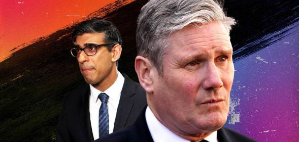 Collage of Sunak and Starmer