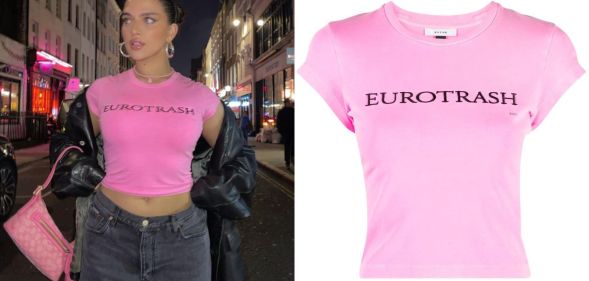 Mae Muller has worn an instantly iconic 'Eurotrash' t-shirt.