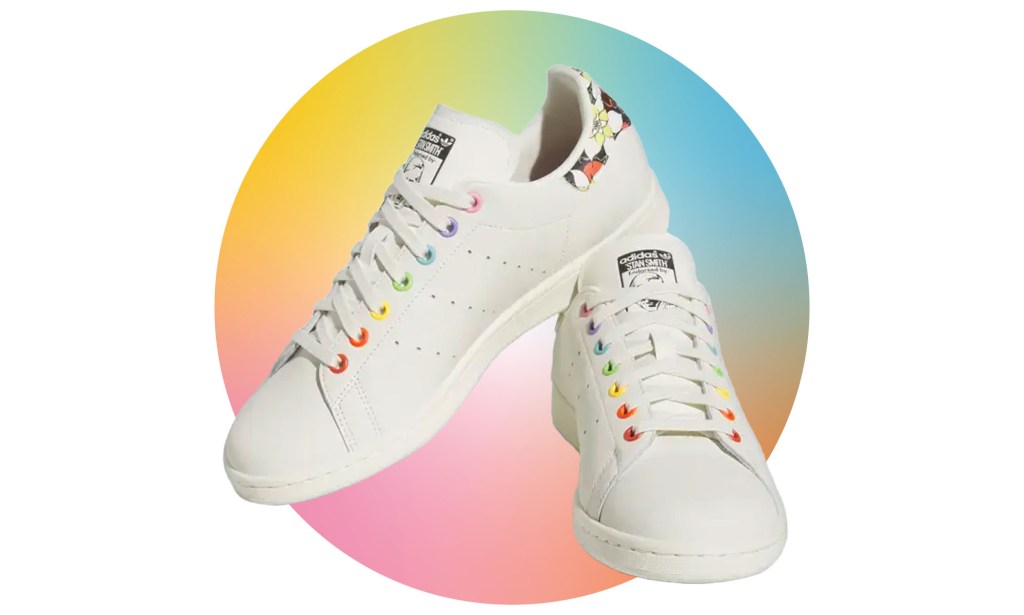 Adidas Stan Smith Pride shoes.