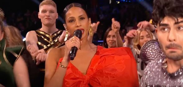 Alesha Dixon raps at the first Eurovision 2023 semi-final.