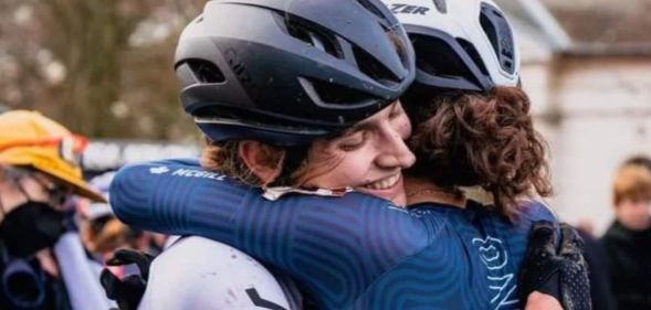 Austin Killips hugging a competitor after her win.