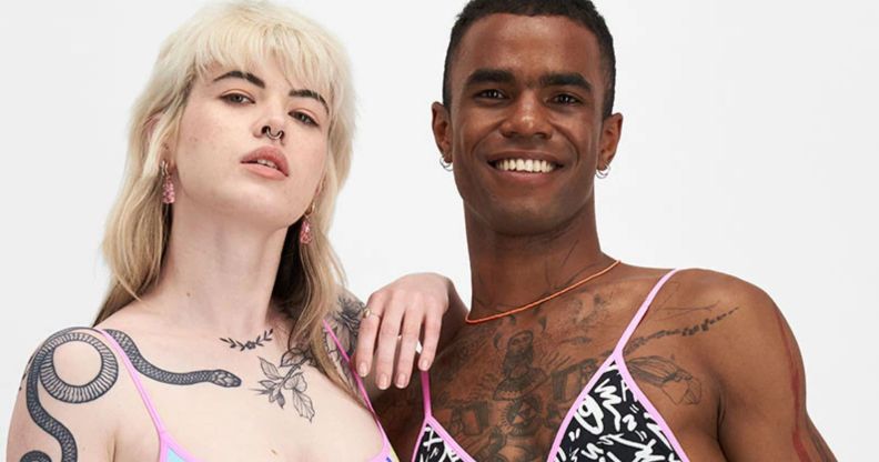 A picture of two models wearing Bonds brand underwear.