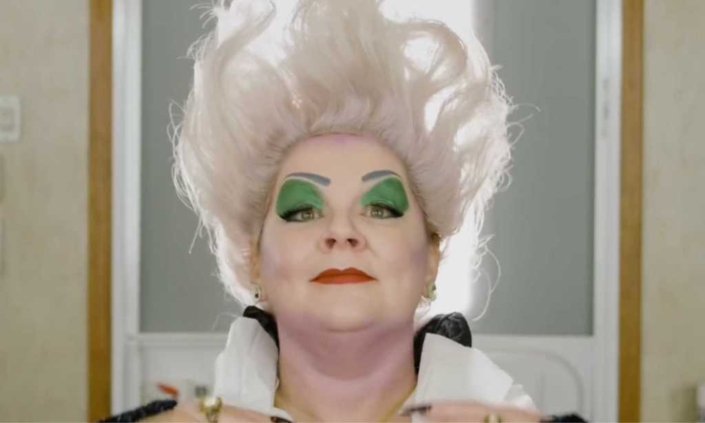 Melissa McCarthy in makeup as Ursula in The Little Mermaid