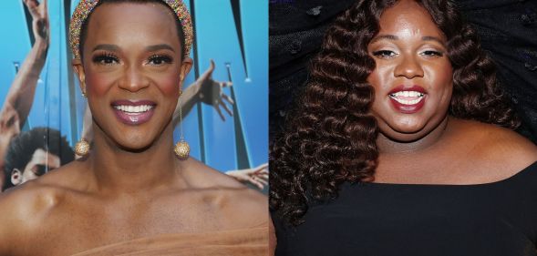 Non-binary actors J. Harrison Ghee and Alex Newell.