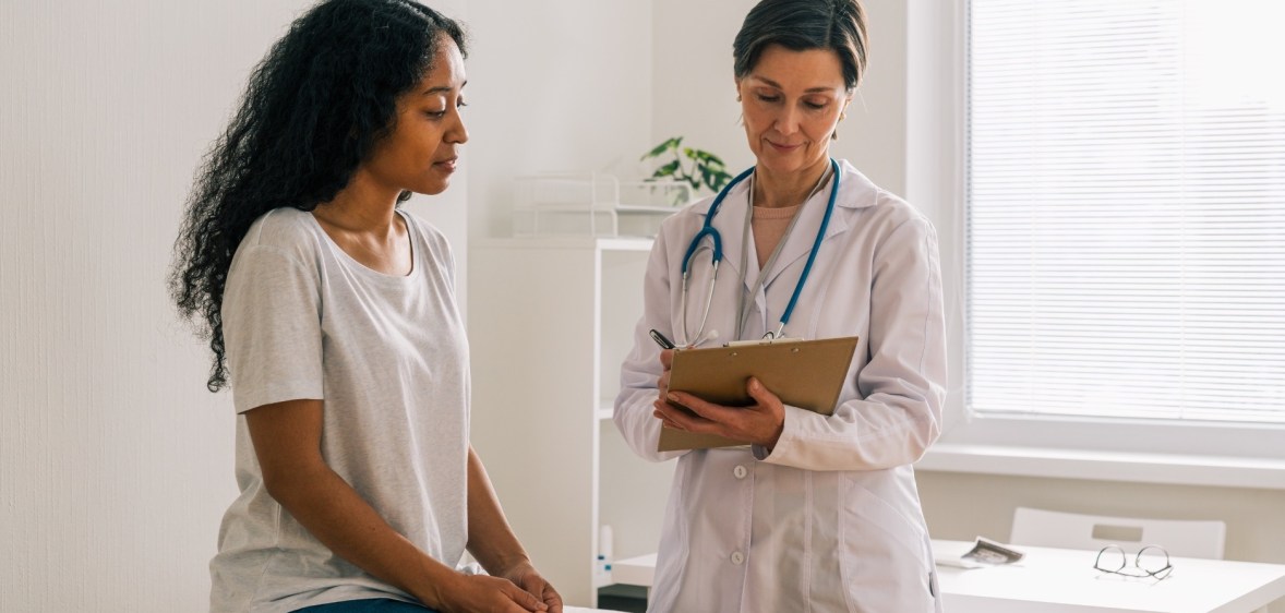 Stock photo of a doctor and a patient