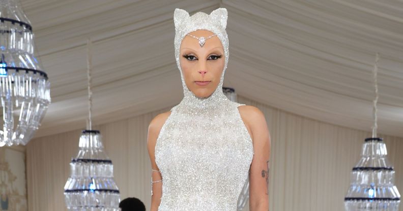 Doja Cat as Karl Lagerfeld's cat Choupette at the 2023 Met Gala.