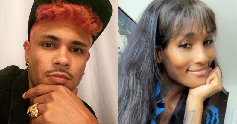 B5 star Dustin Michael (left) in a picture from Instagram, and his partner, trans actor and director D Smith (right)