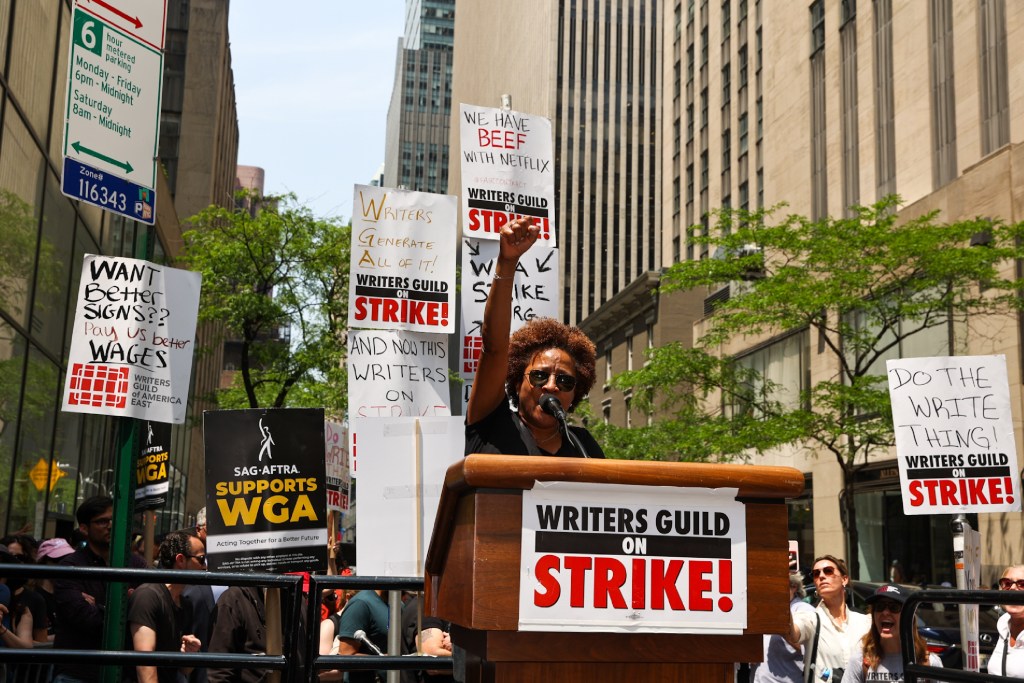 Wanda Sykes at the Writers Guild of America strike. (MEGA/GC Images)