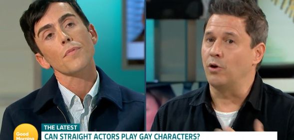 Still from good morning britain debate on straight actors playing gay roles.