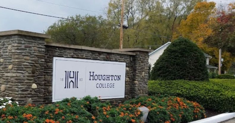 Sign reading "Houghton College"