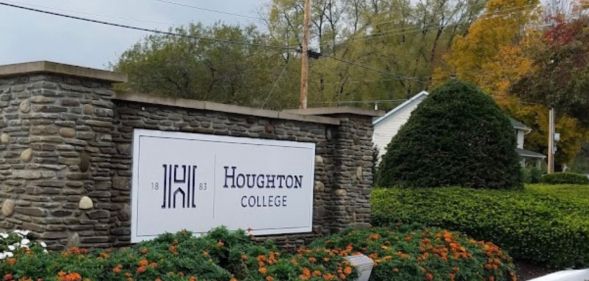 Sign reading "Houghton College"