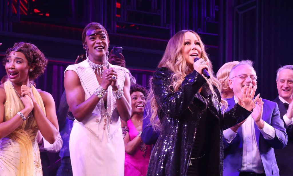 J. Harrison Ghee performs with Mariah Carey during a special showing of Some Like It Hot.