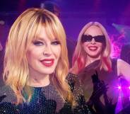 An image featuring Kylie Minogue smiling at the camera and Kylie Minogue performing her new single Padam Padam.
