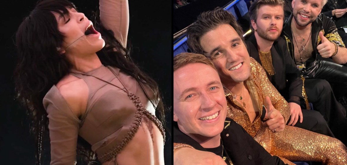 Loreen (L) and Wild Youth (R) at Eurovision semi final.