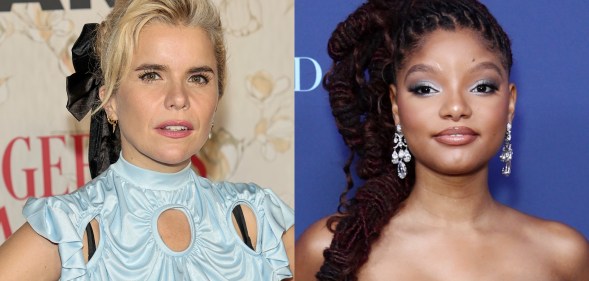 Paloma Faith (L) and Halle Bailey as Ariel (R). (Getty/Disney)