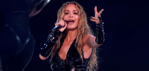Rita Ora performs at the first Eurovision semi-final.