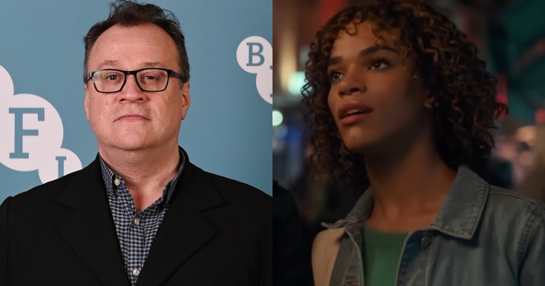 Russell T Davies (L) and Yasmin Finney in Doctor Who (R).