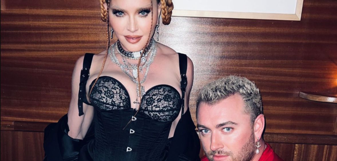 Madonna and Sam Smith hang out after the 2023 Grammy Awards.