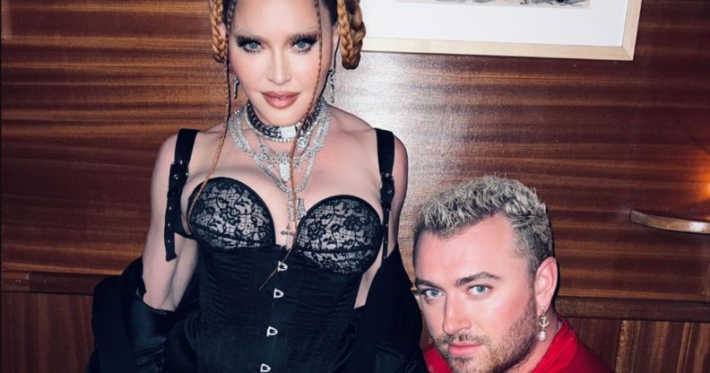 Madonna and Sam Smith hang out after the 2023 Grammy Awards.