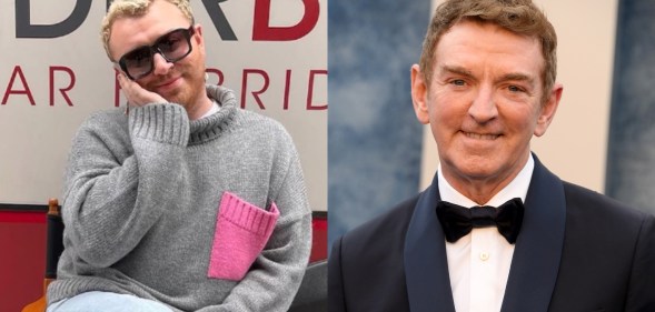 Sam Smith on And Just Like That set (L) and Michael Patrick King (R).