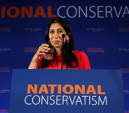 Suella Braverman speaks at the National Conservatism conference in London