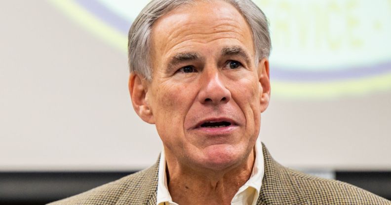 Texas governor Greg Abbott speaking during a meeting.