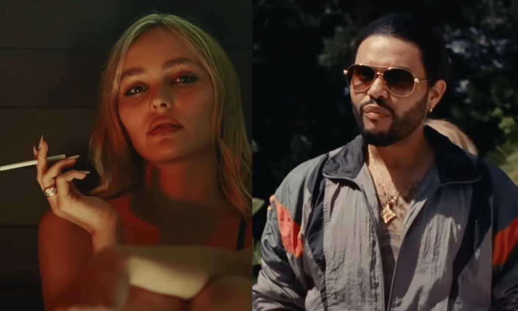 Lily Rose Depp and The Weeknd in stills from The Idol trailer.