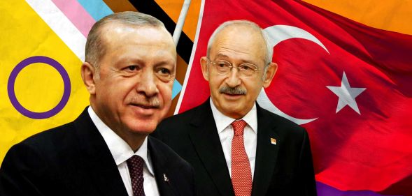 Turkish president Recep Tayyip Erdoğan (left) and opposition leader Kemal Kılıçdaroğlu