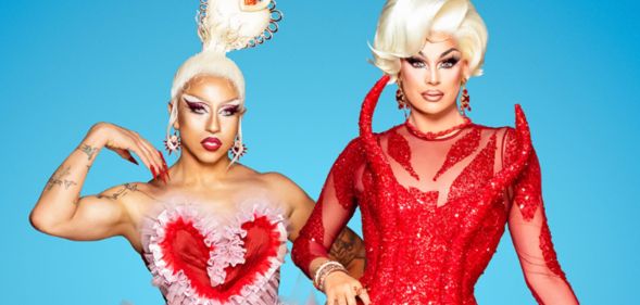 Drag Race Mexico hosts Valentina and Lolita Banana.