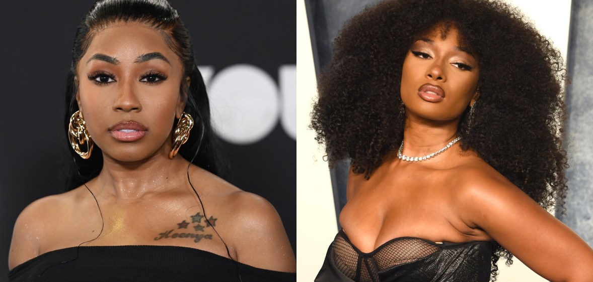Yung Miami comes out as bisexual (L) and Megan Thee Stallion (R).