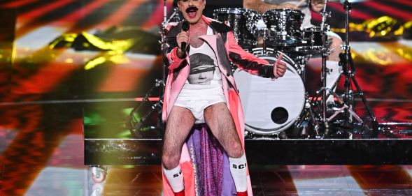 Croatia's Eurovision entry on stage at the Grand Final.