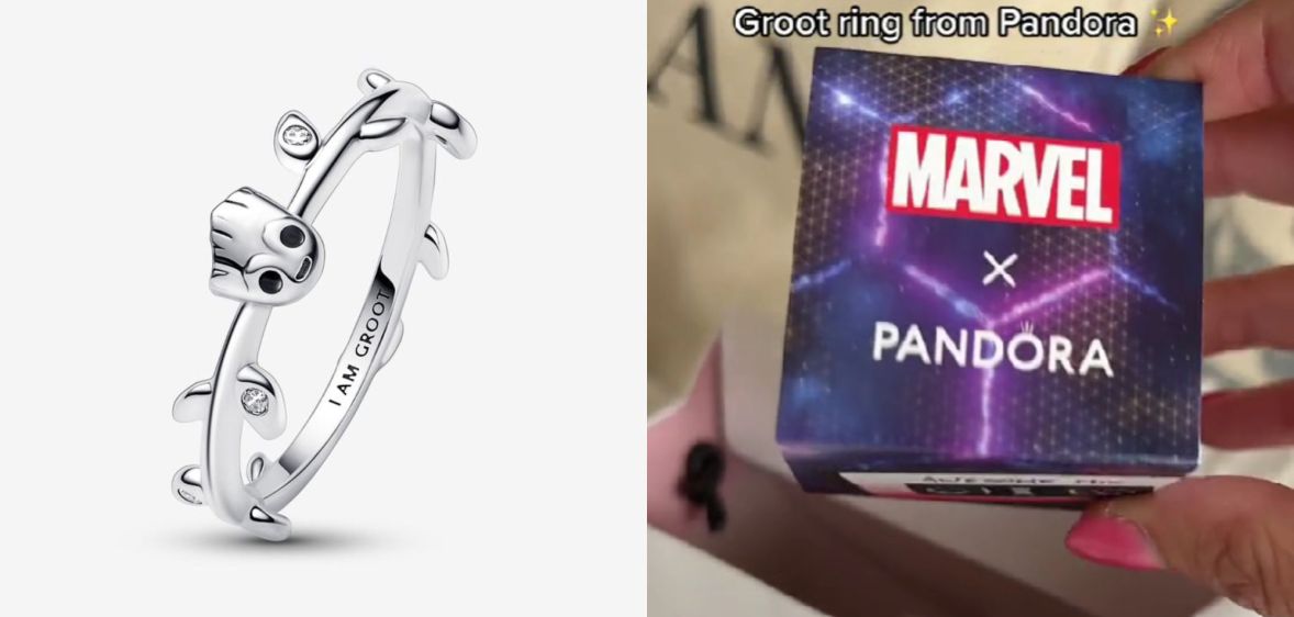 TikTok is obsessed with the new Groot ring from Pandora x Marvel.