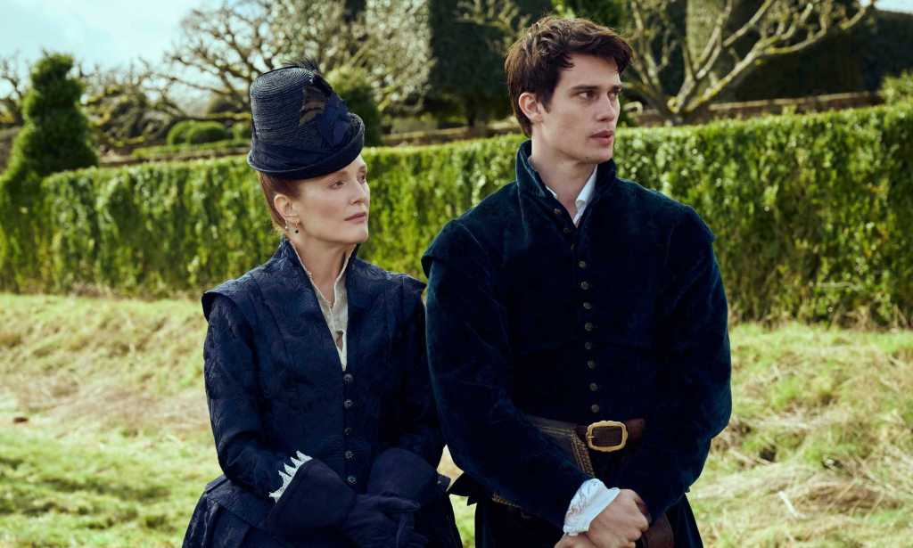 Julianne Moore (left) as Mary Villiers and Nicholas Galitzine (right) as George Villiers in Sky Atlantic series Mary And George
