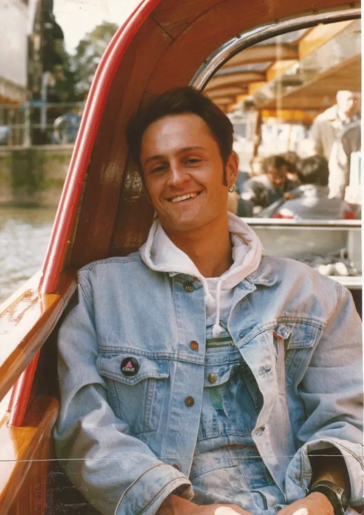 Paul Burston on a boat during a trip.