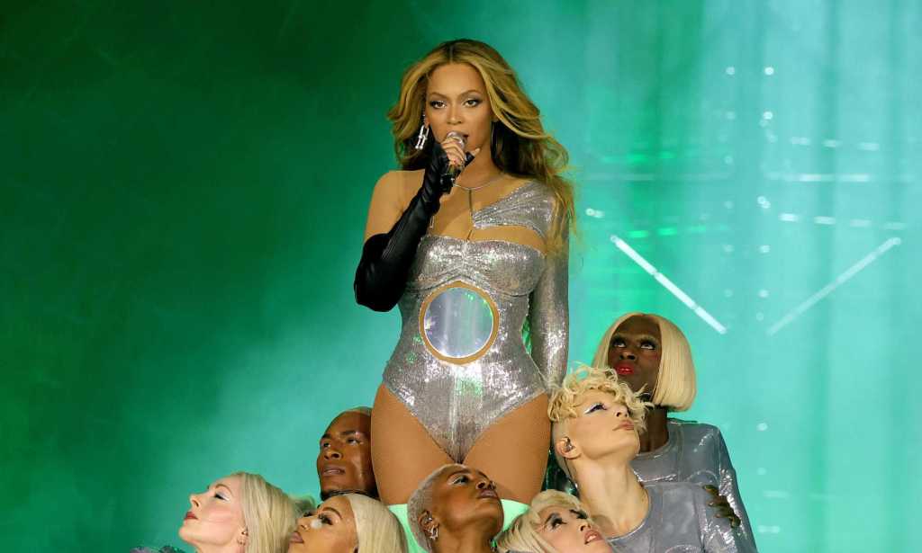 Beyoncé performing at the Renaissance World Tour