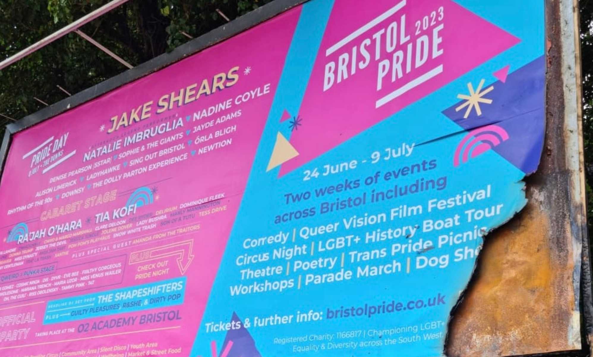 Bristol Pride calls for 'allyship' after Pride billboard is set on fire