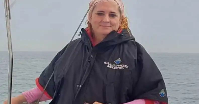 Trans woman Charlotte Hale on a boat